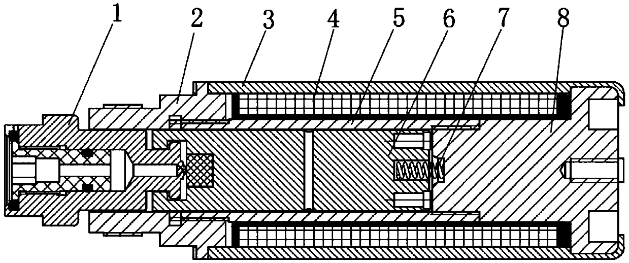 An electromagnetic actuator installed in a high-pressure gas integrated bottle valve