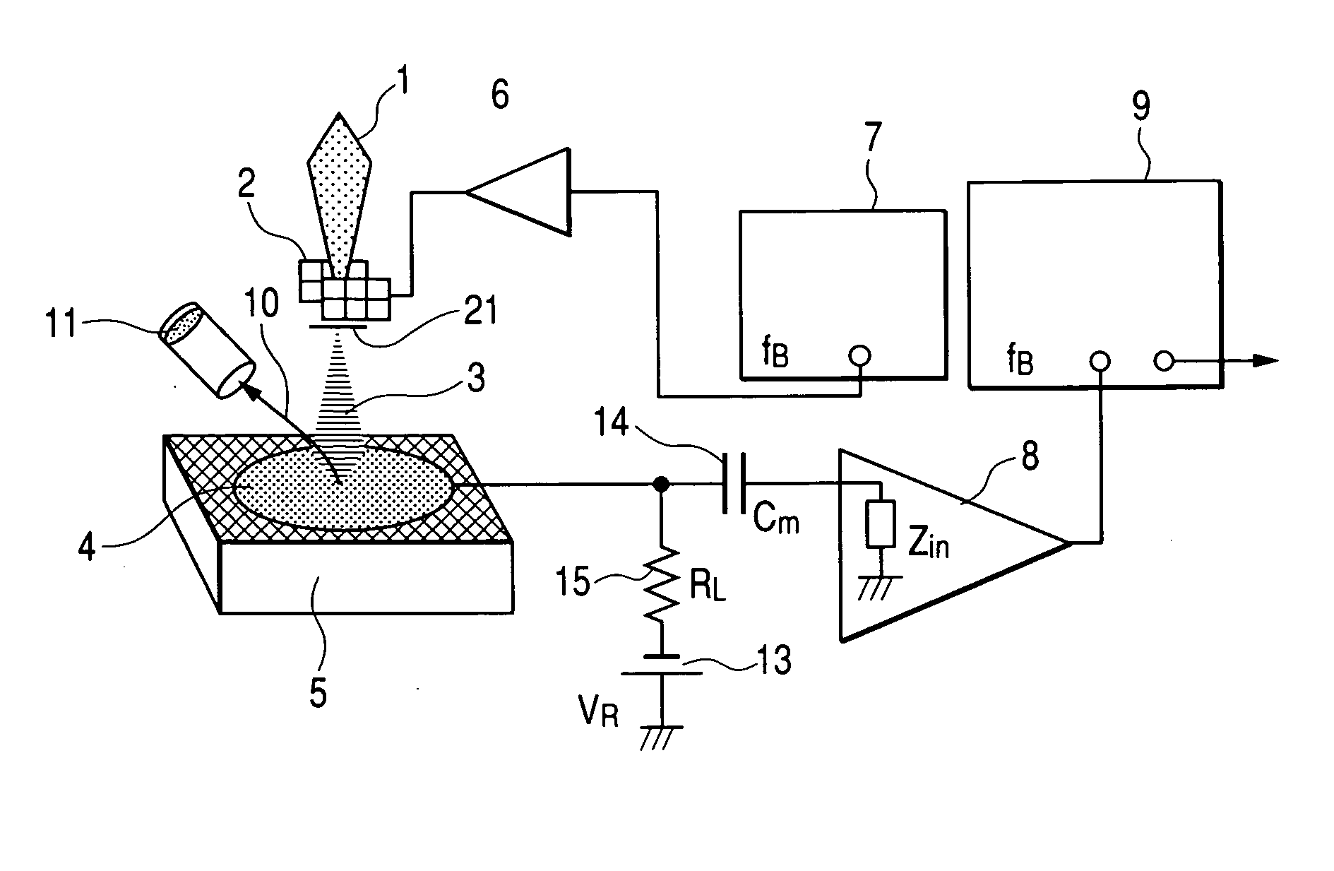 Absorption current image apparatus in electron microscope