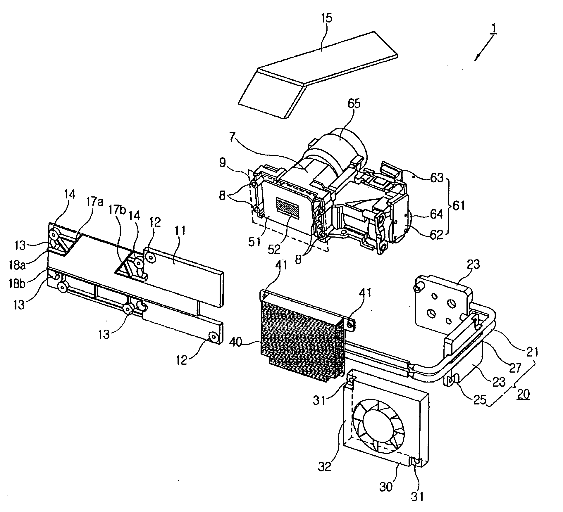 Image projection apparatus and method of cooling an image projection apparatus