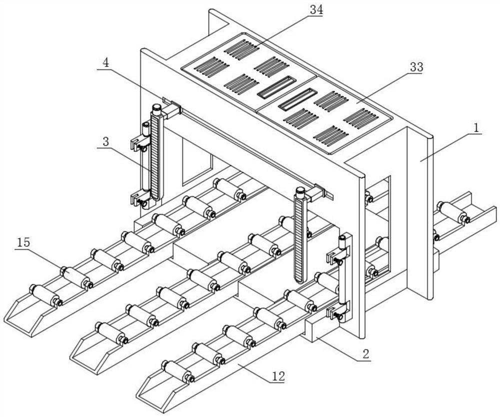 A cold press for the production of technical veneers that facilitates stacking and aligning veneers