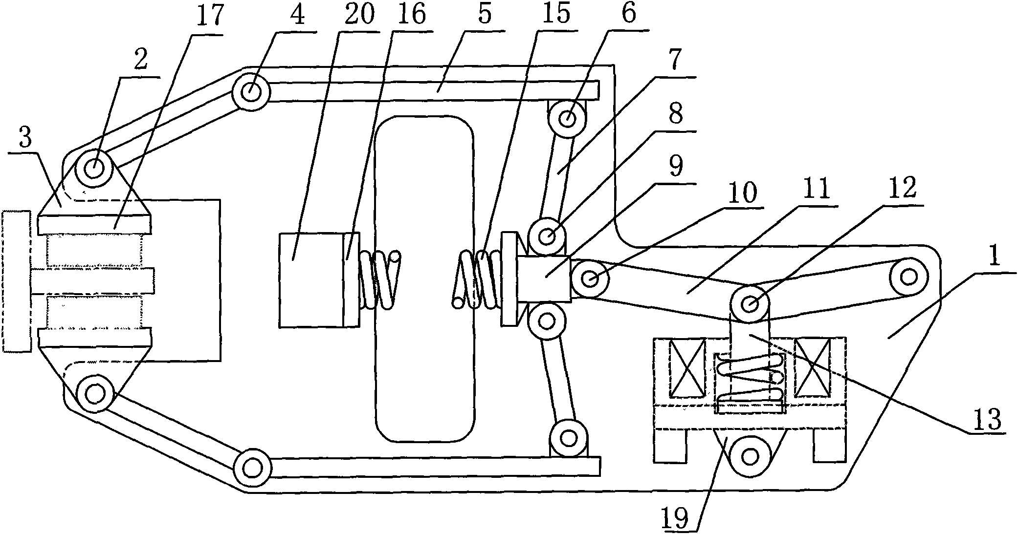 Pincer type brake with force-amplifying mechanisms