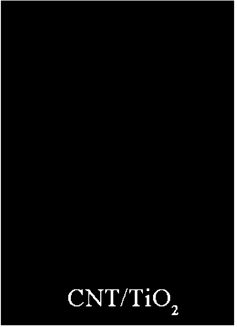 Method for preparing superhydrophobic CNTs/TiO2 hybrid film on base plate
