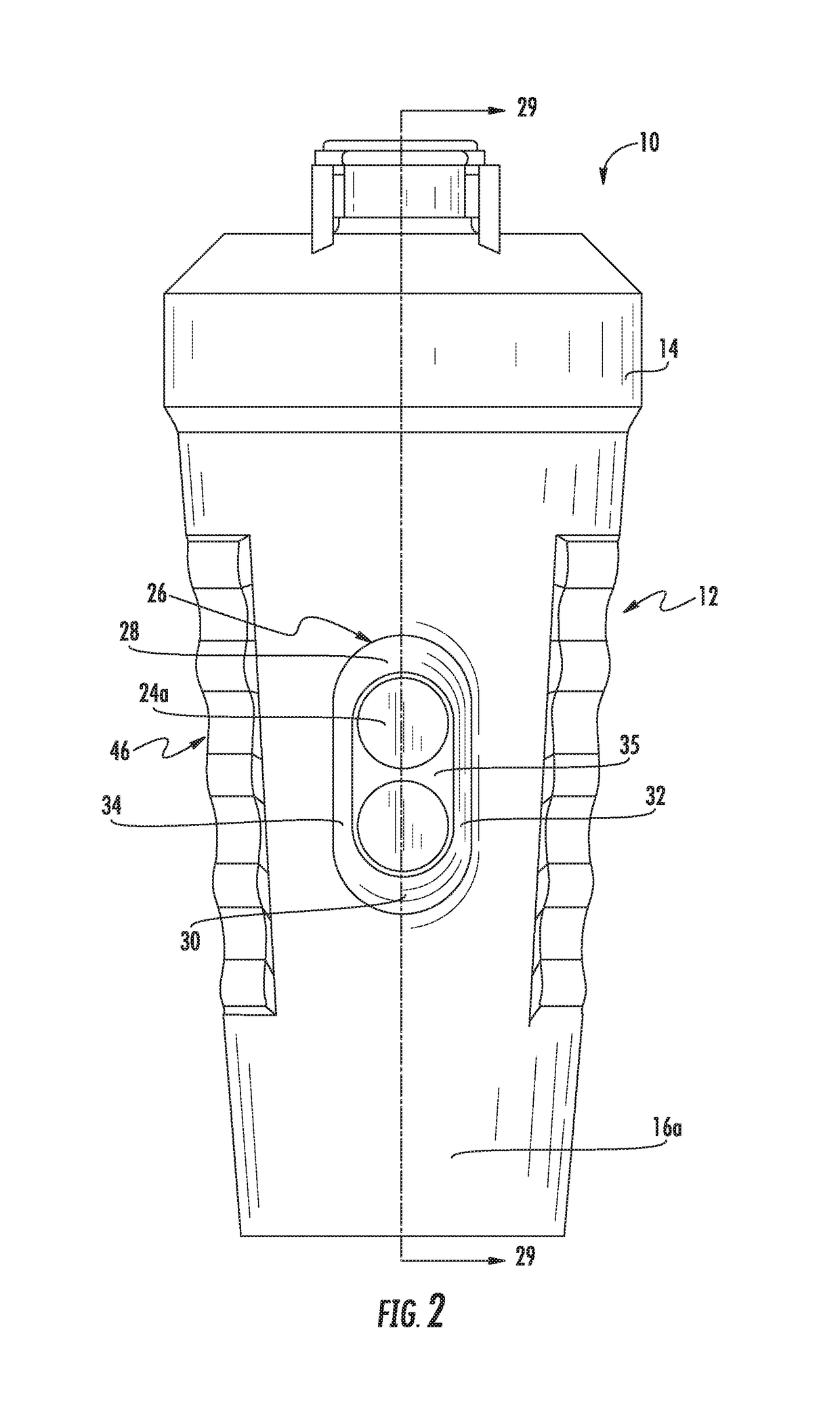 Shaker bottle with magnetic elements for temporary securement to exercise equipment