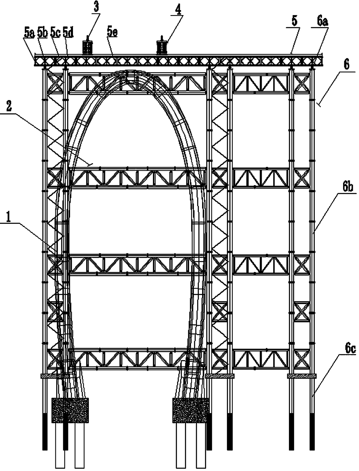 A hoisting portal frame and its application method in the construction of special-shaped antisymmetric steel main tower