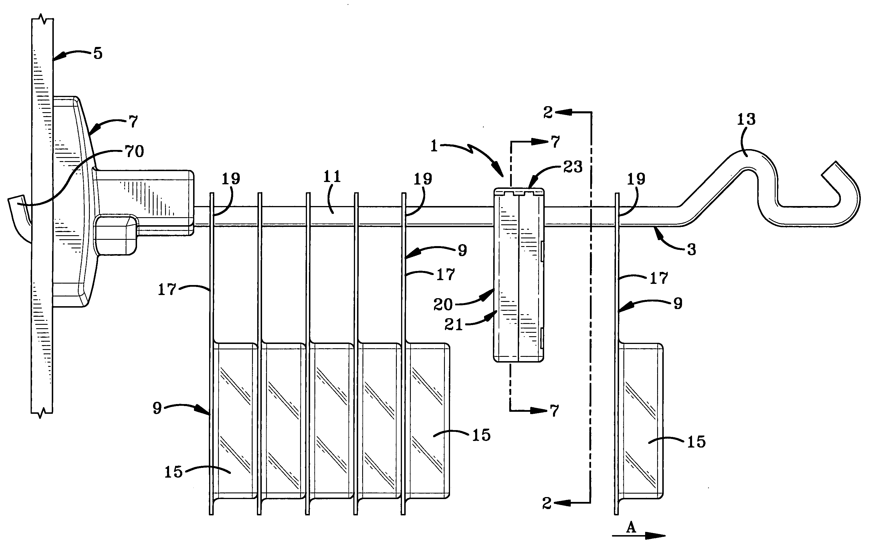 Display rod security device