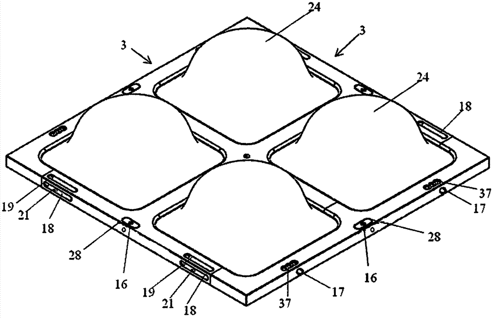 Detachable dilatation shock mitigation system provided jointed board type transferring case