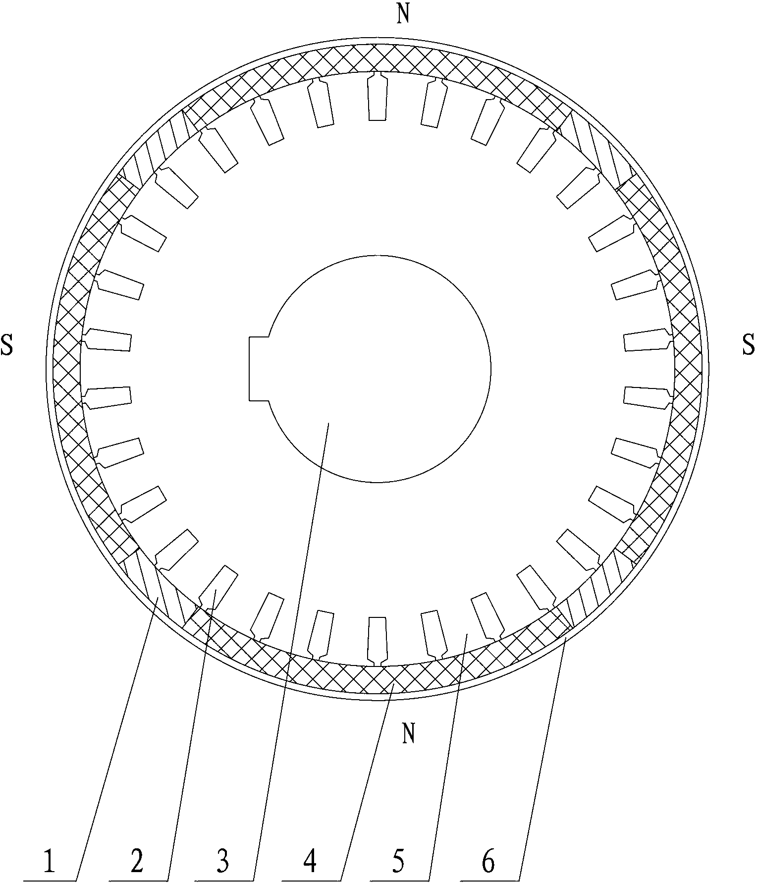 Asynchronous starting rotor of half-magnetic-sheet permanent-magnetic synchronous motor