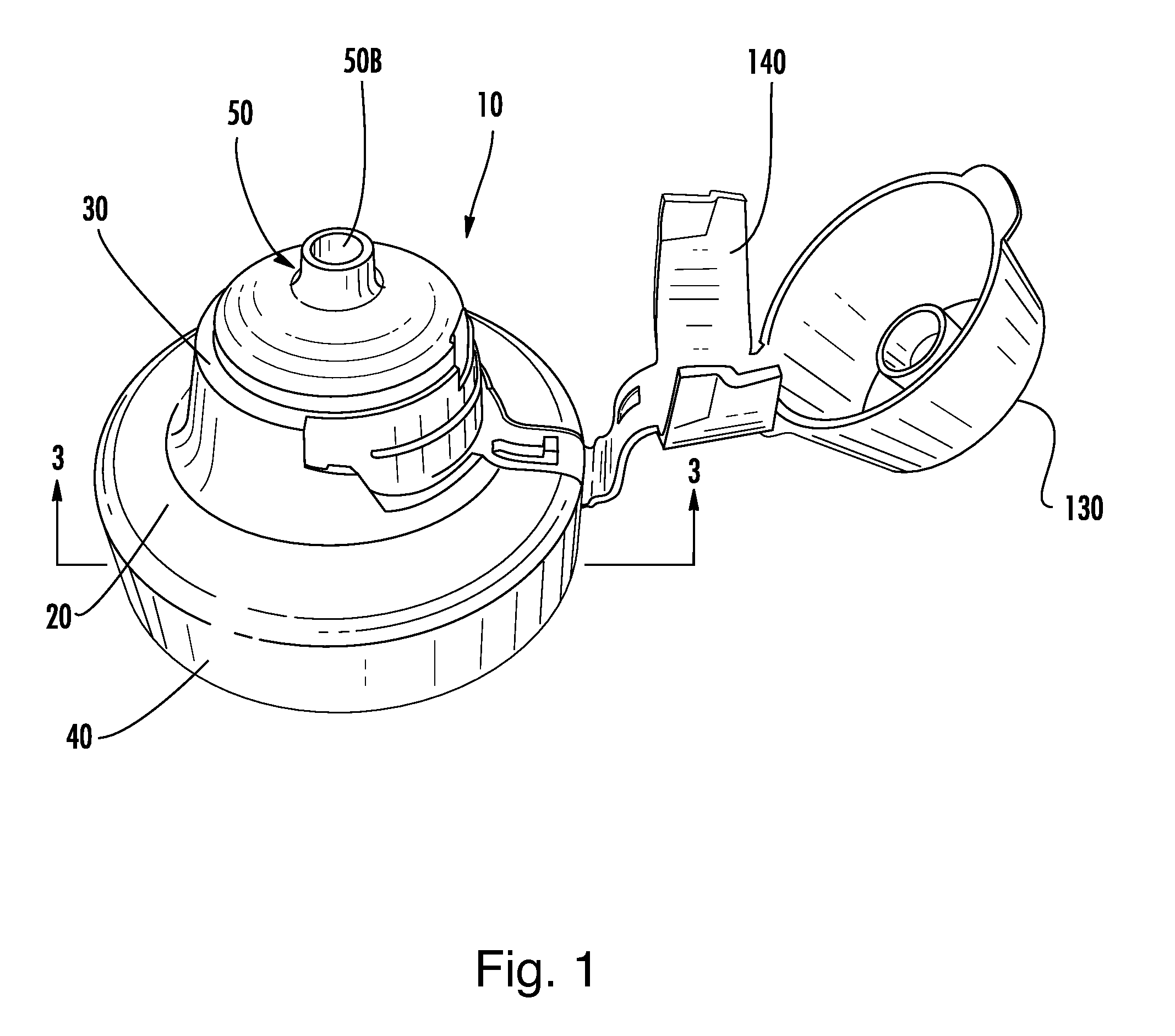 Dispensing closure having a flow conduit with key-hole shape