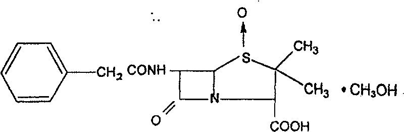 Penicillin G sulfoxide composite crystal and preparation method thereof