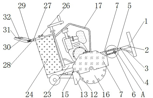 Road cutting machine with cutting track synchronous observation function and cutting method