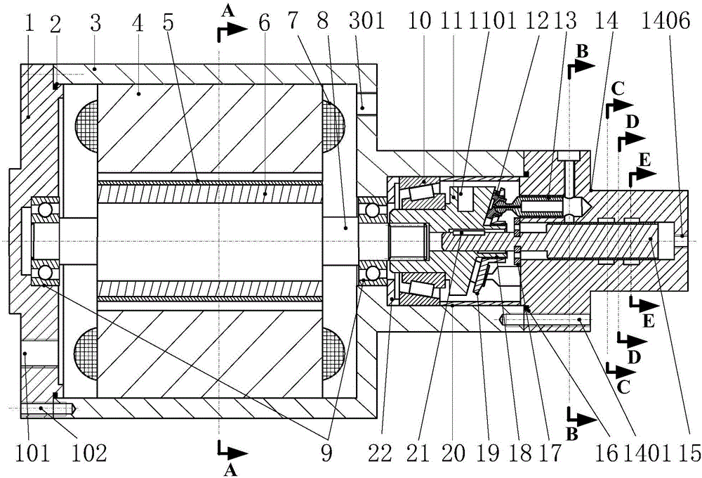 Integrated high-rotation-speed swash-plate-rotating motor pump