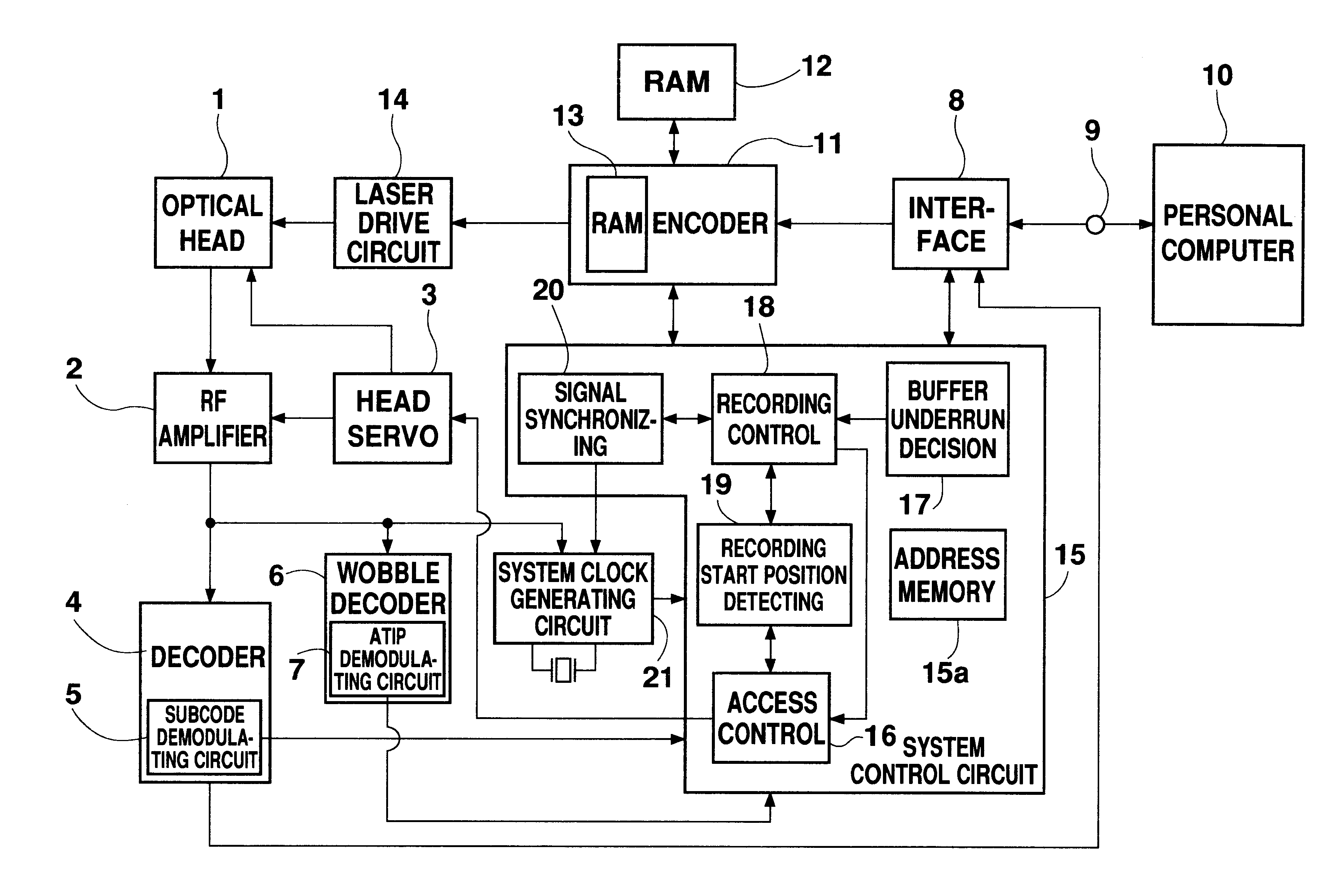 Disk recording system