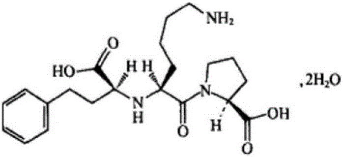 Medicine containing amlodipine besylate and lisinopril dehydrate and preparation method thereof