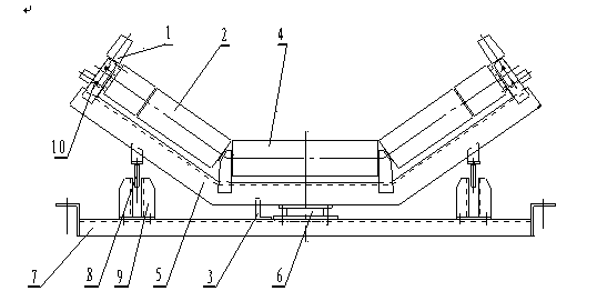 Automatic aligning carrier roller set