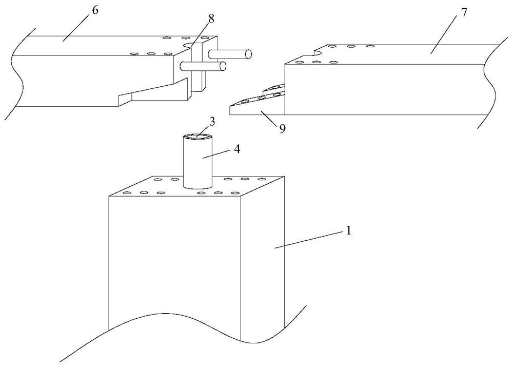 Butt joint structure of prefabricated prefabricated columns and prefabricated beams and its butt joint construction method