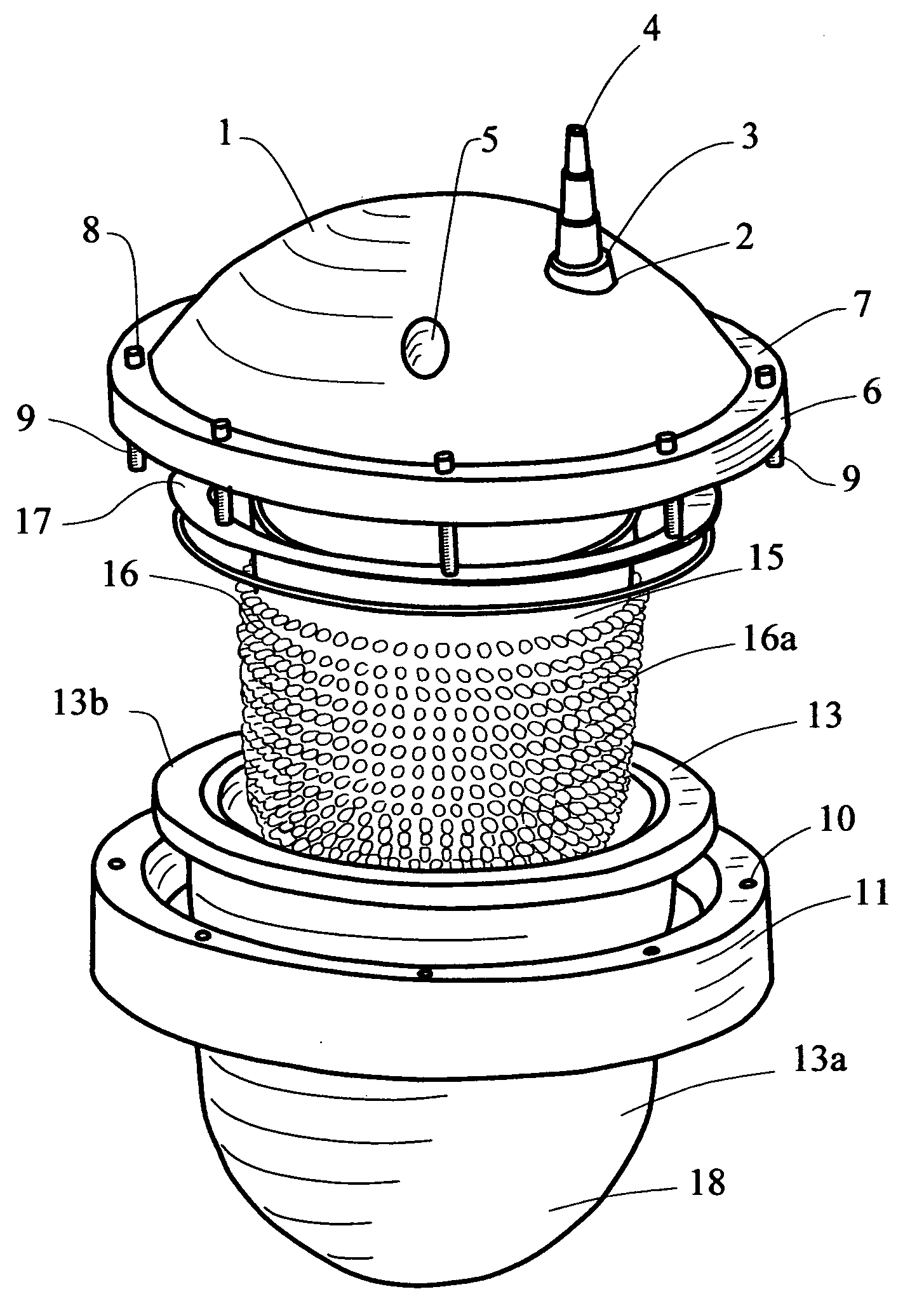 Submersible lamp for use in fotoperiod in processes of handling of salmon species