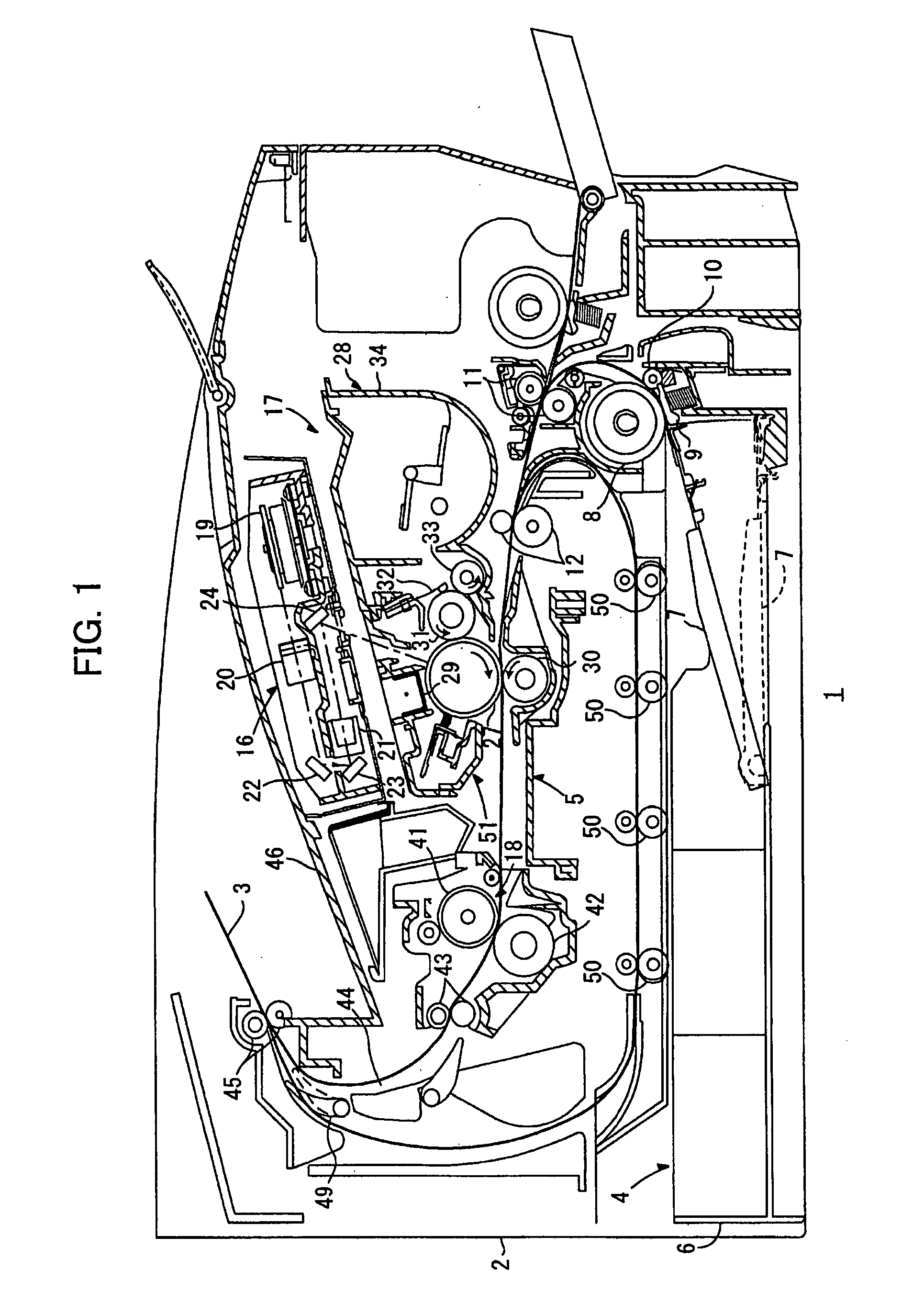 Image-forming device for absorbing vibration of guide plate