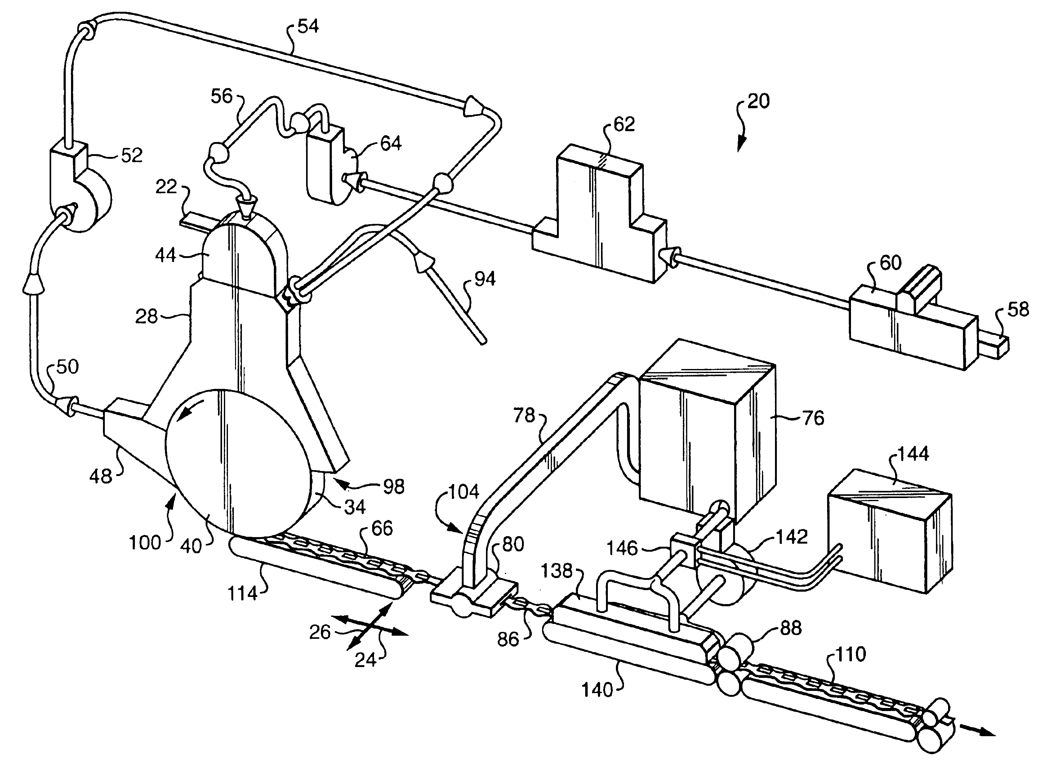 Method and apparatus for making on-line stabilized absorbent materials