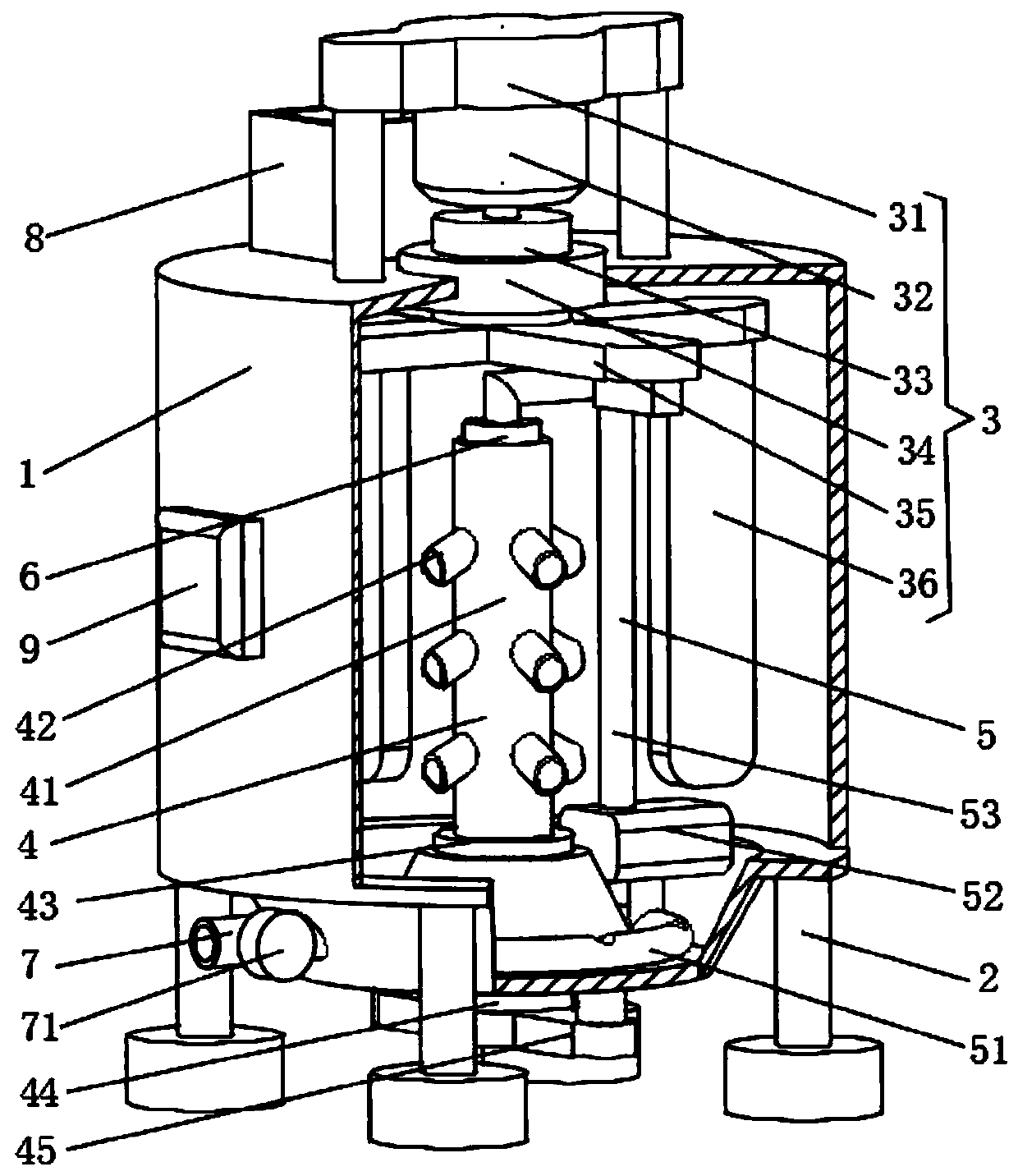 A ferrite powder spray granulation device