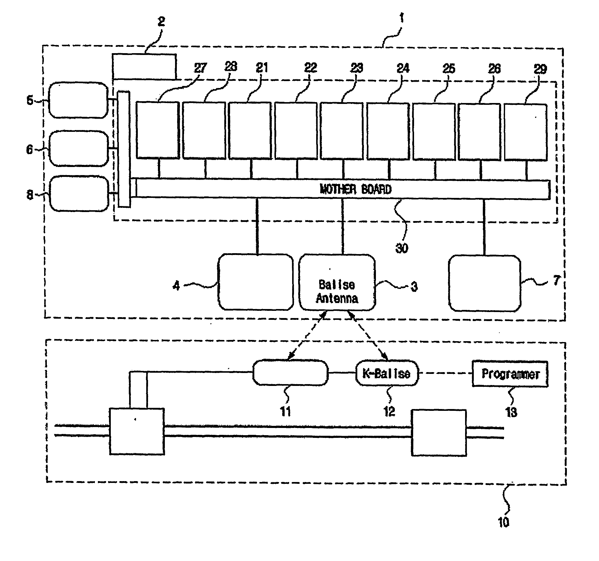 Atps for controlling train using data communication