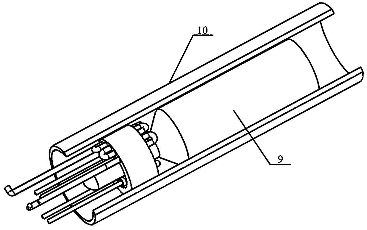 Necking device and necking method for seed crystal of horizontal gradient condensation single crystal growth