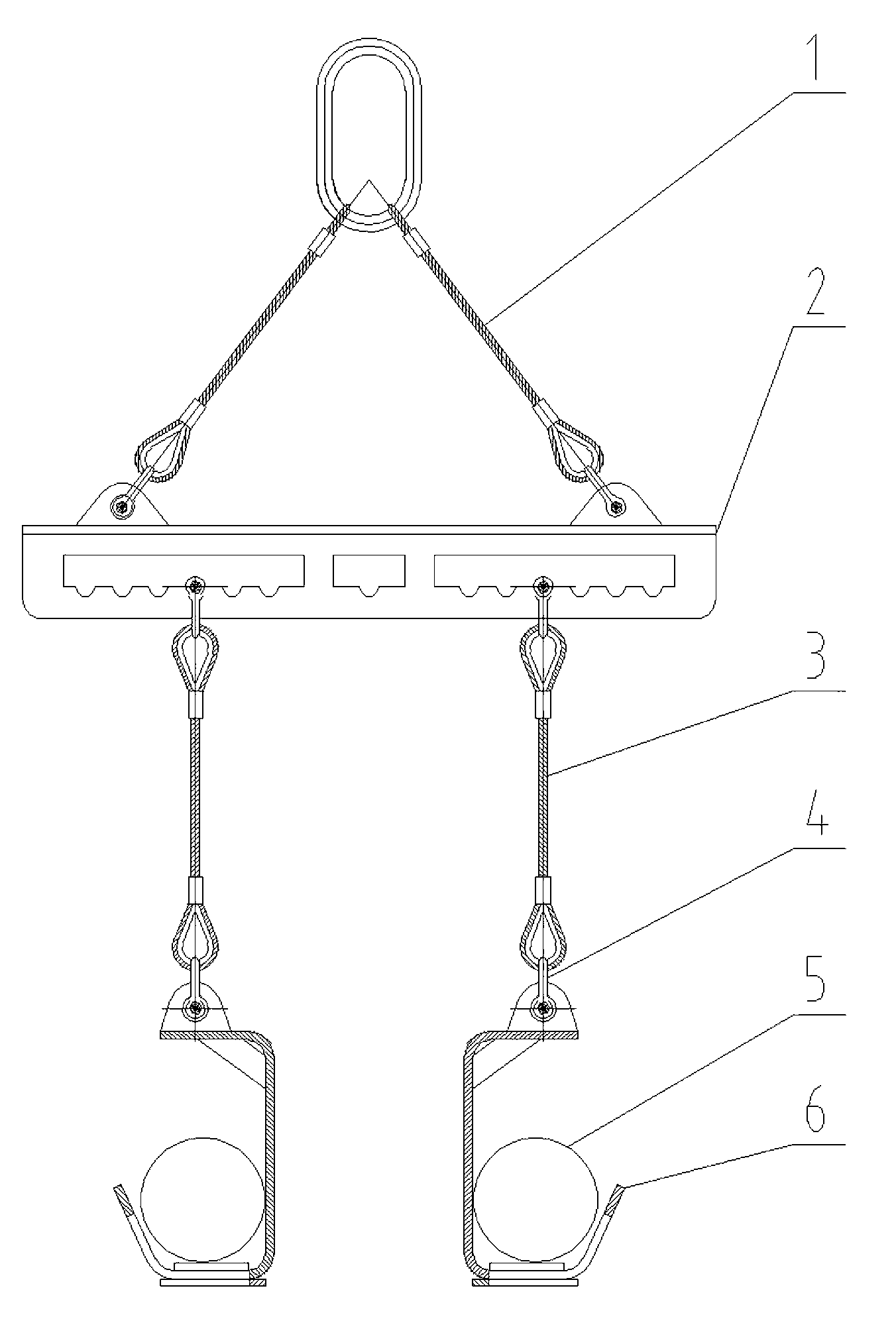 C-shaped lifting appliance and appliance for lifting thrust wheel of excavating machine