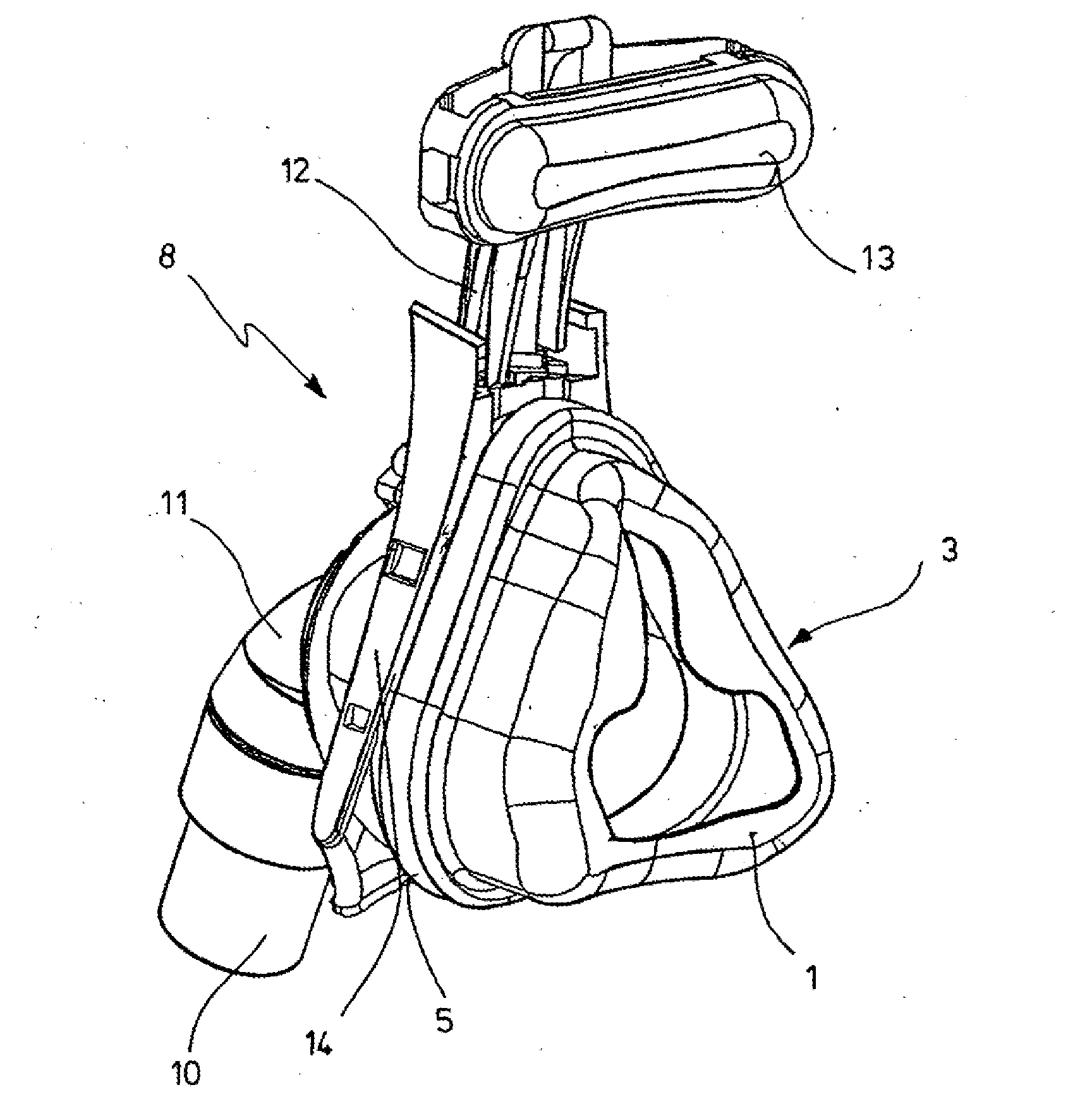 Ventilator mask with a filler and method of production