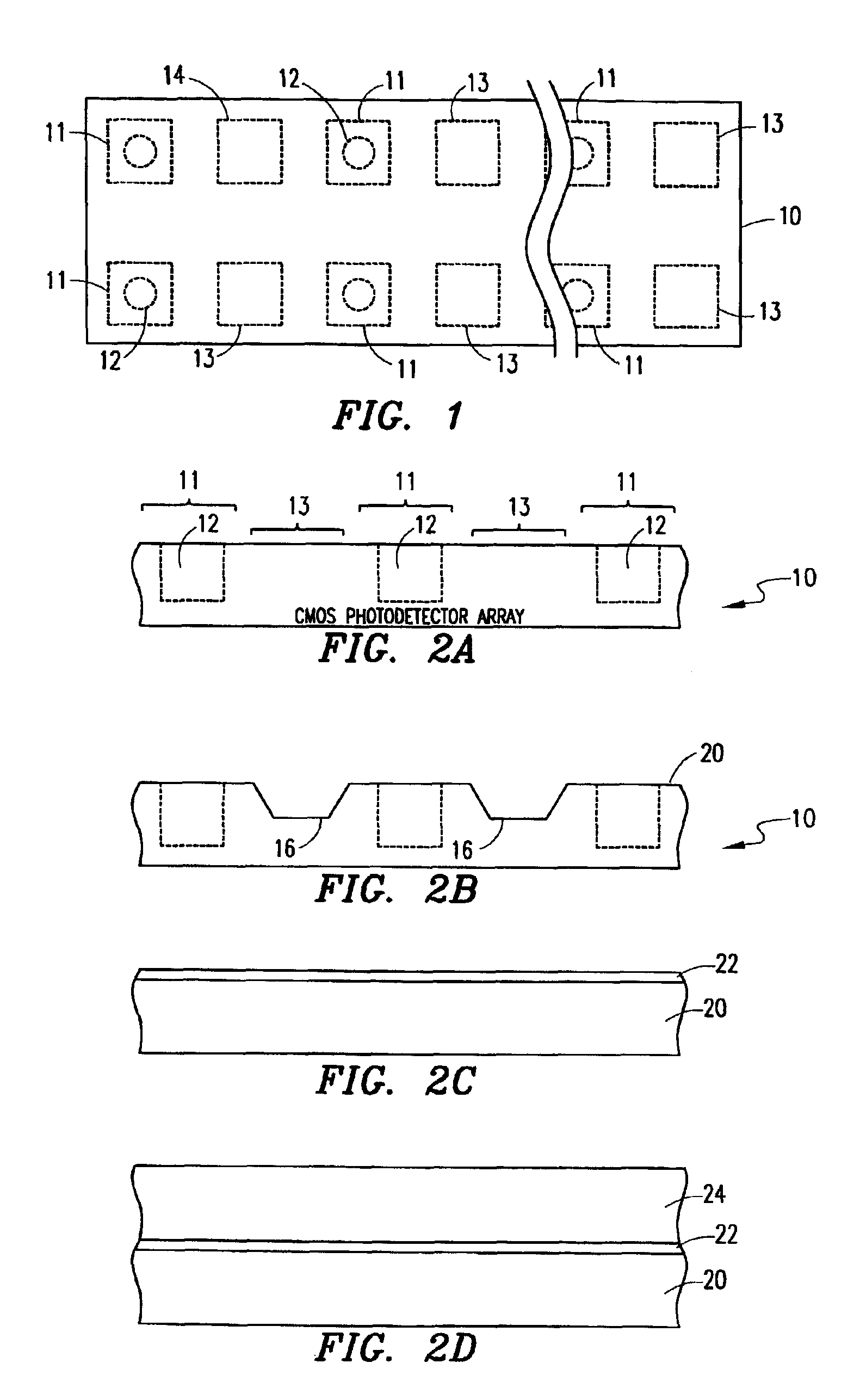 Optical excitation/detection device and method for making same using fluidic self-assembly techniques