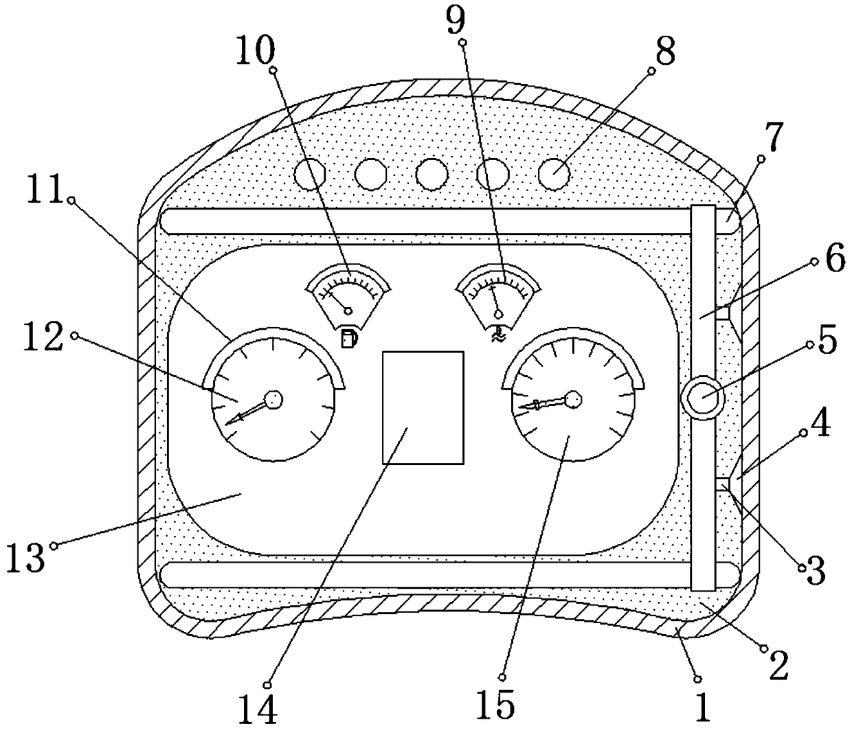 Automobile instrument panel with good dustproof performance