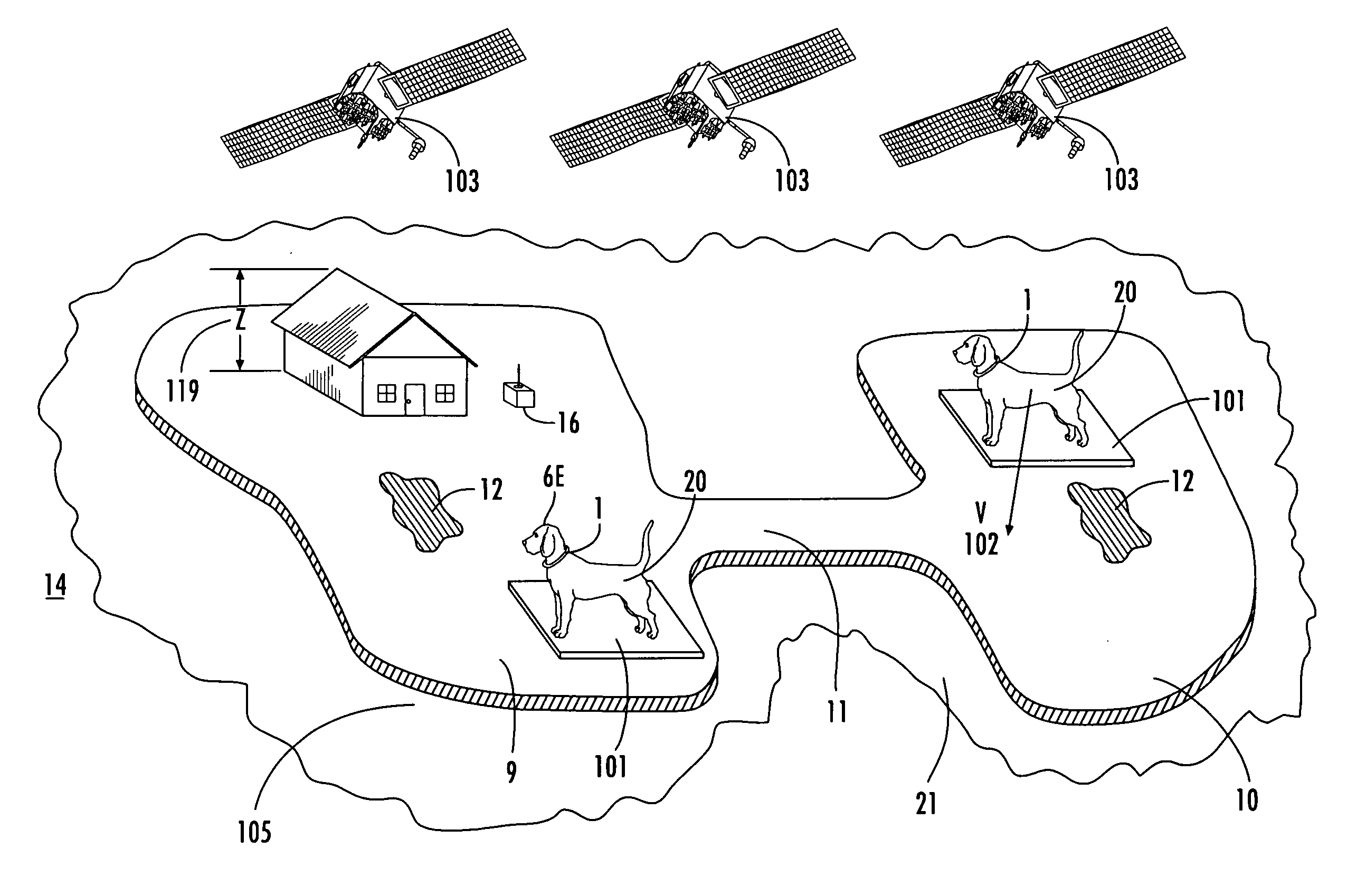 Large area position/proximity correction device with alarms using (D)GPS technology