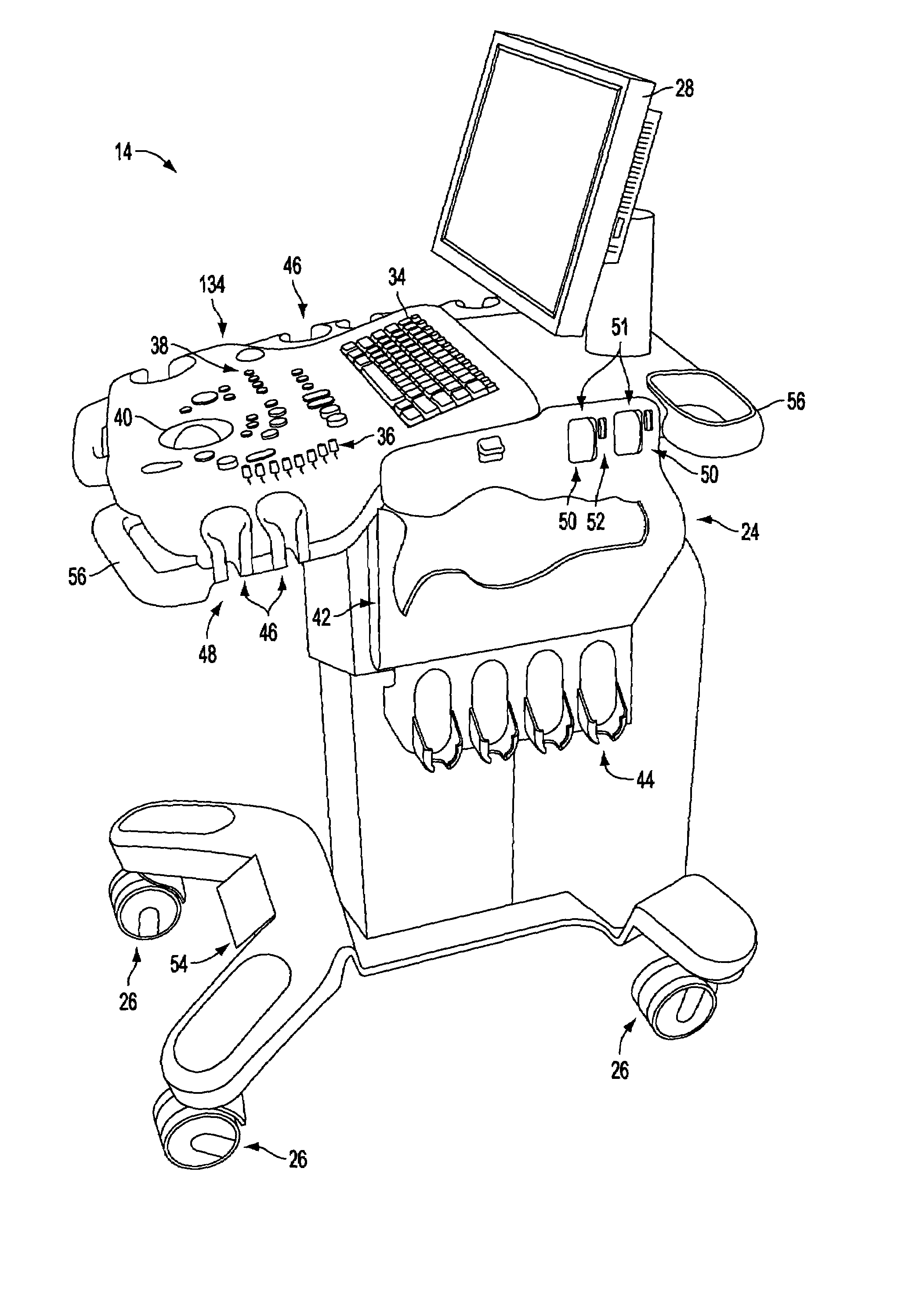 Portable ultrasound unit and docking station