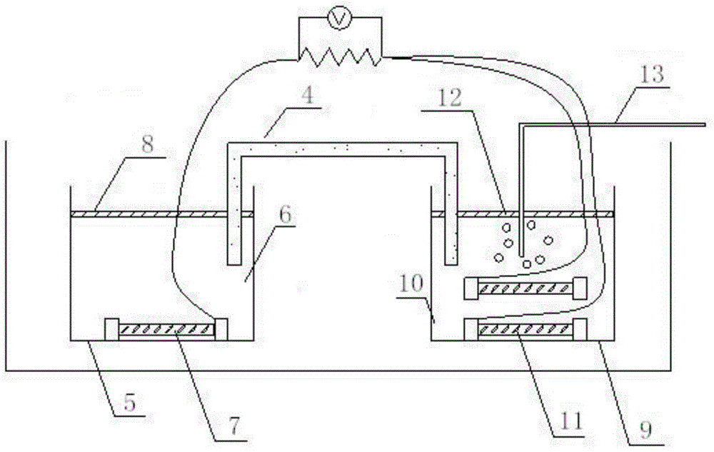 Experimental device and testing method for rapidly determining corrosion rate of reinforcing steel bars