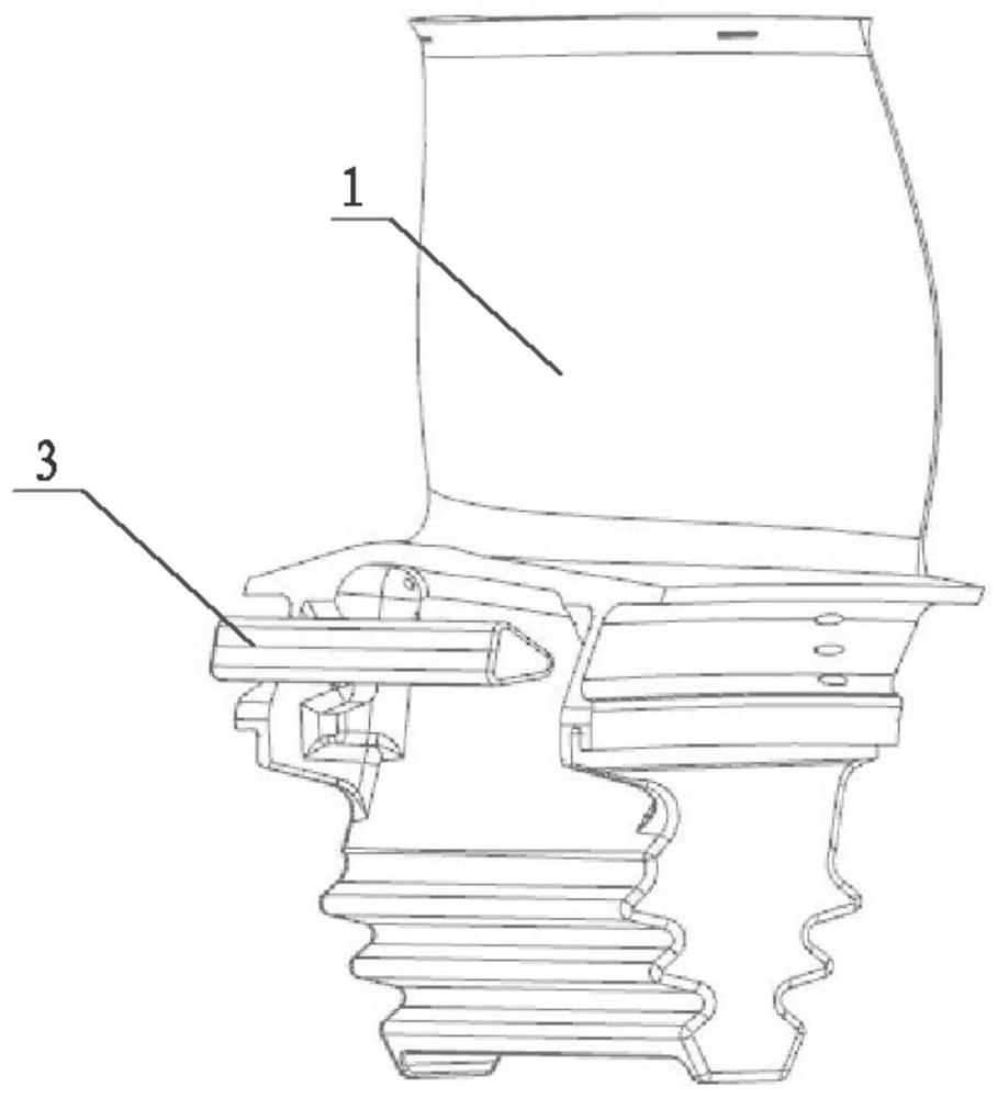 High-pressure turbine moving blade set with damping vibration attenuation blocks