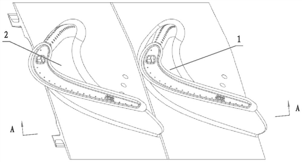 High-pressure turbine moving blade set with damping vibration attenuation blocks