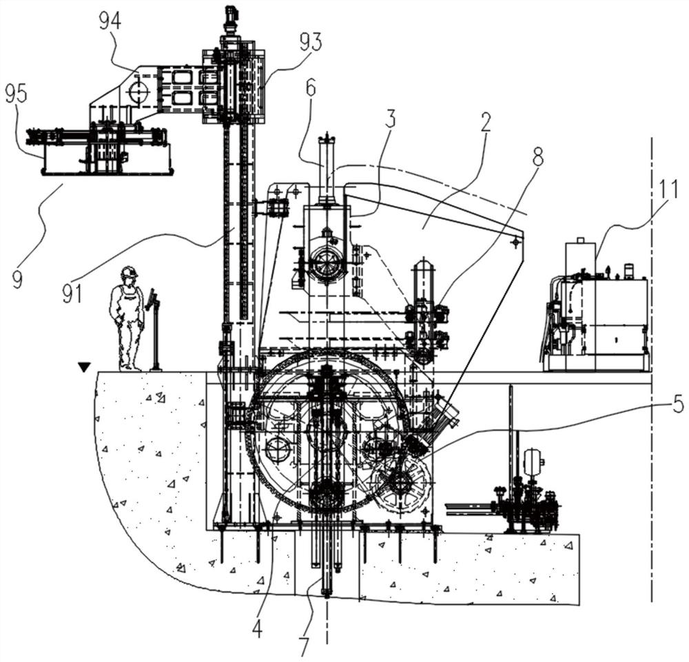 Hybrid engineering tire vulcanizing machine