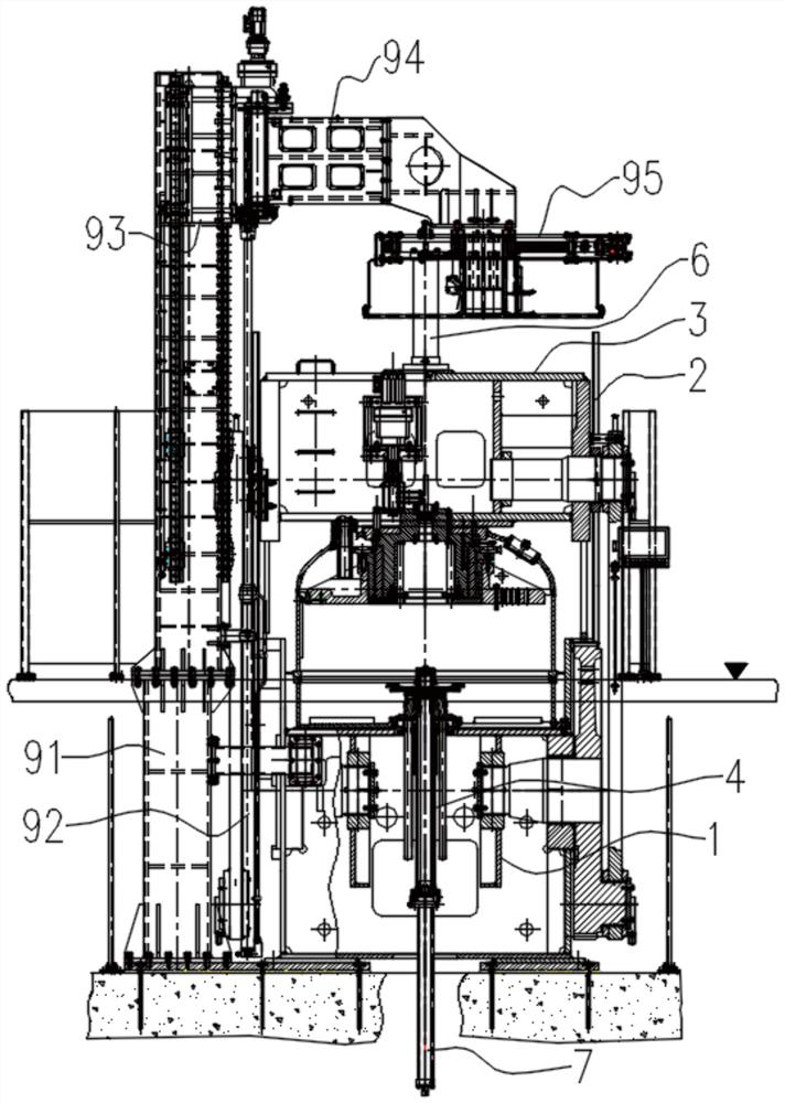 Hybrid engineering tire vulcanizing machine