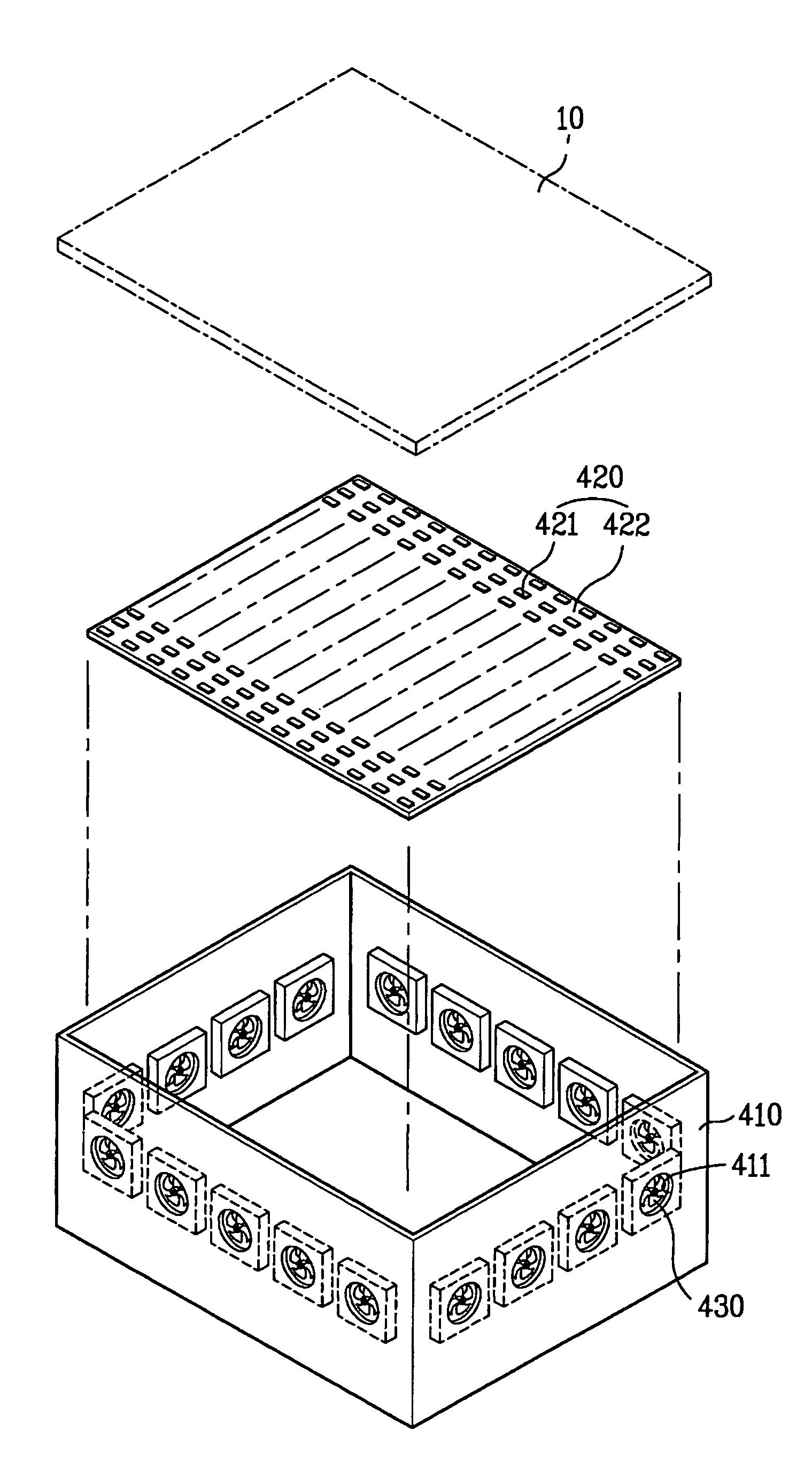 Backlight unit for test device of LCD panel