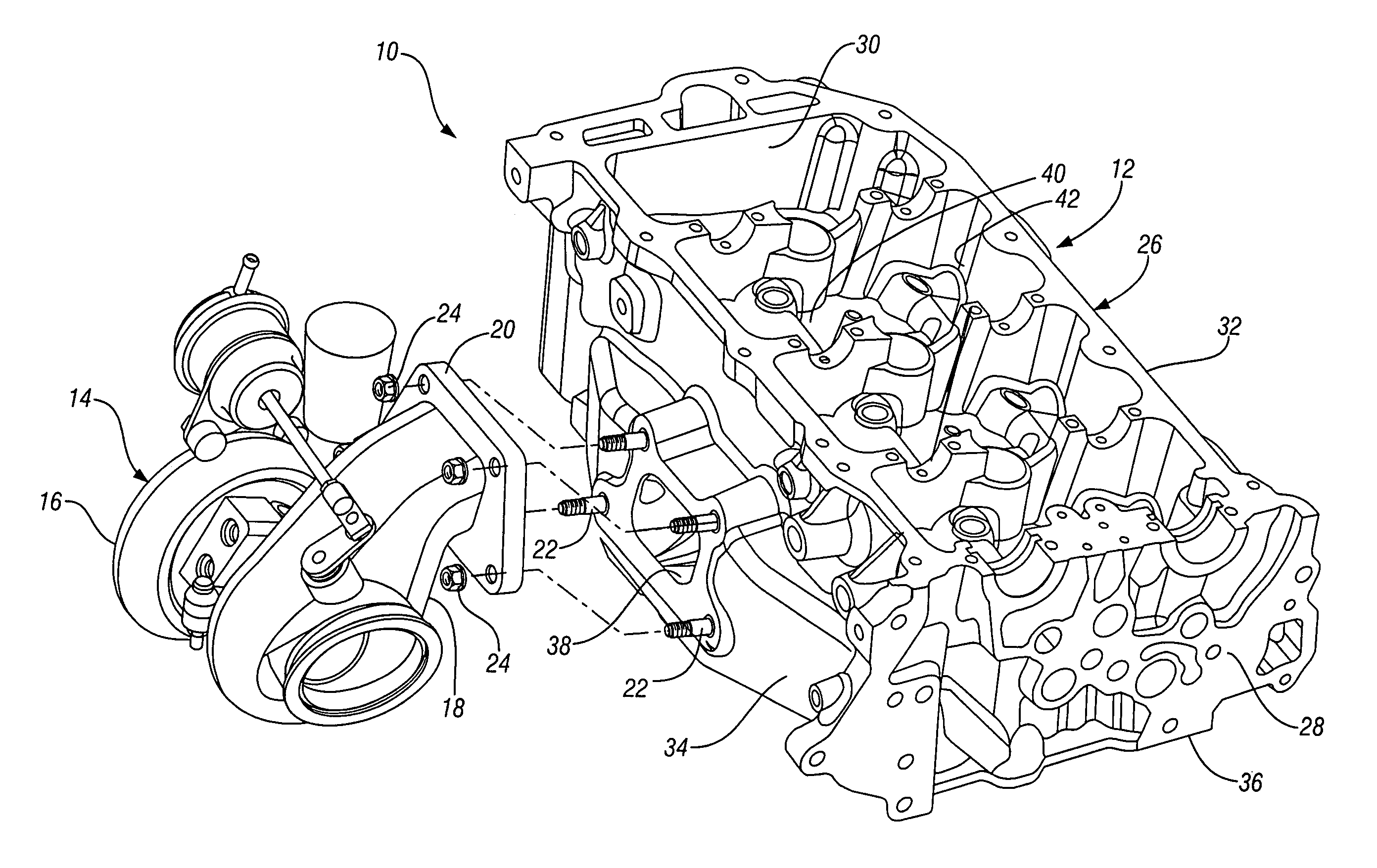 Turbocharged engine cylinder head internal cooling