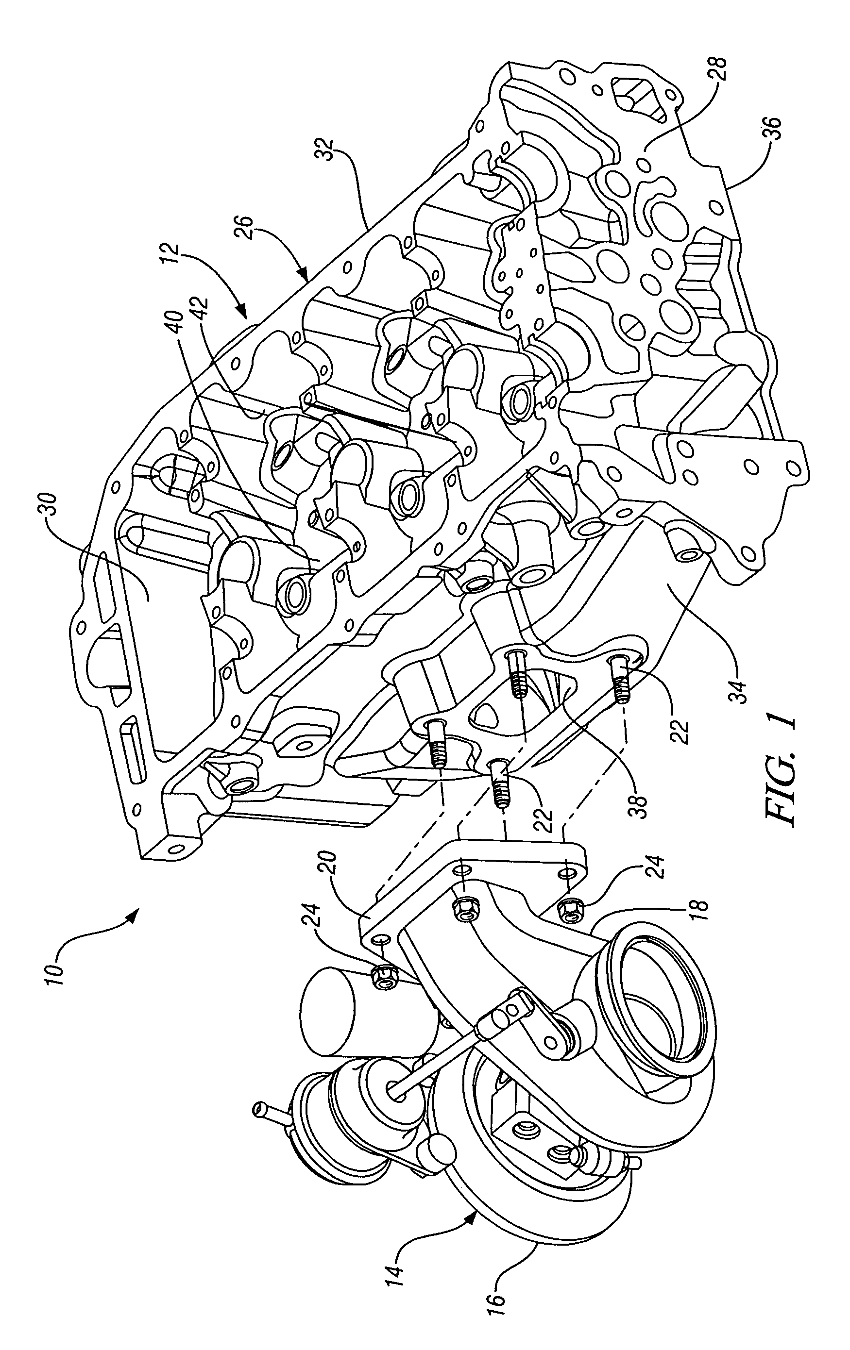 Turbocharged engine cylinder head internal cooling