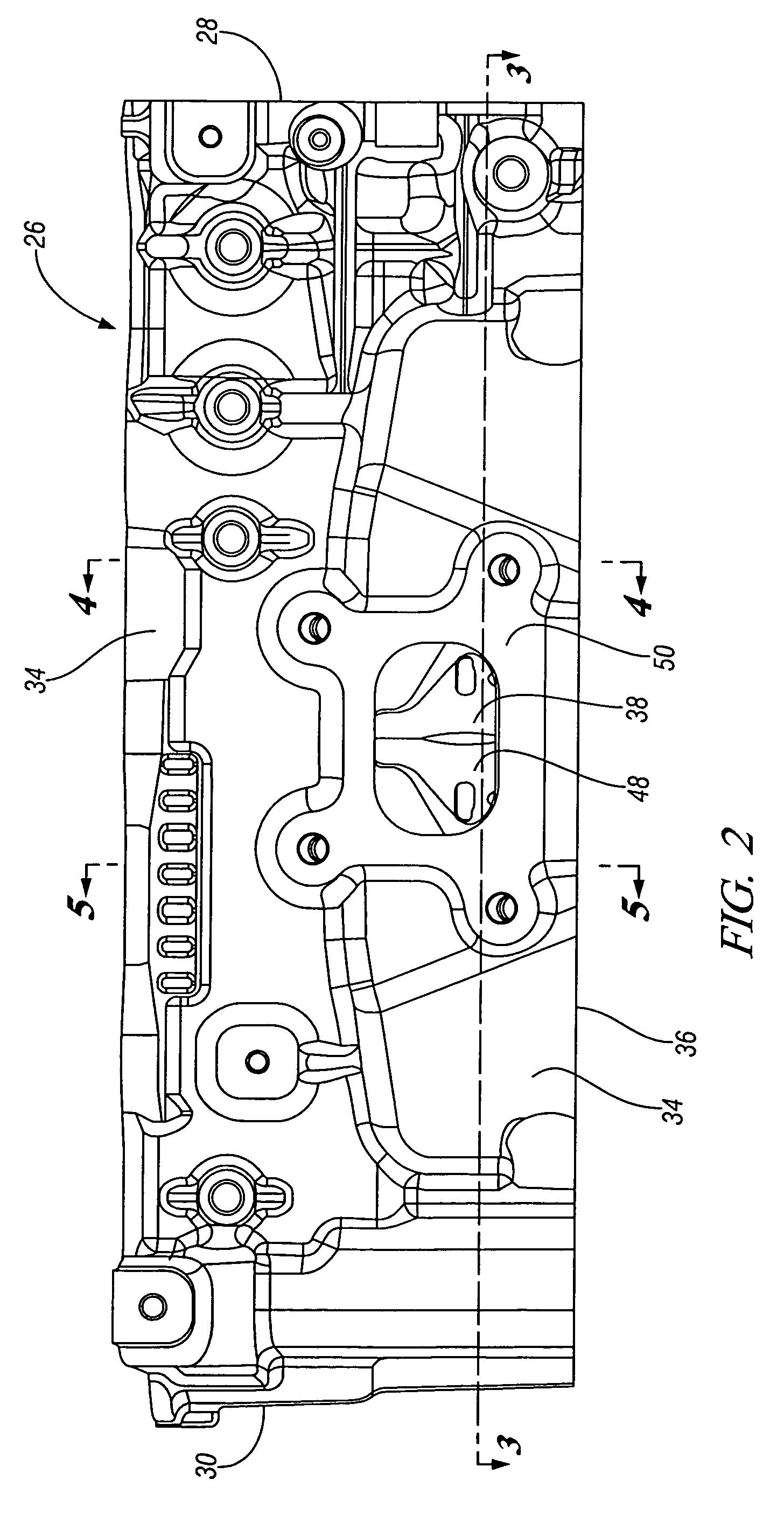 Turbocharged engine cylinder head internal cooling