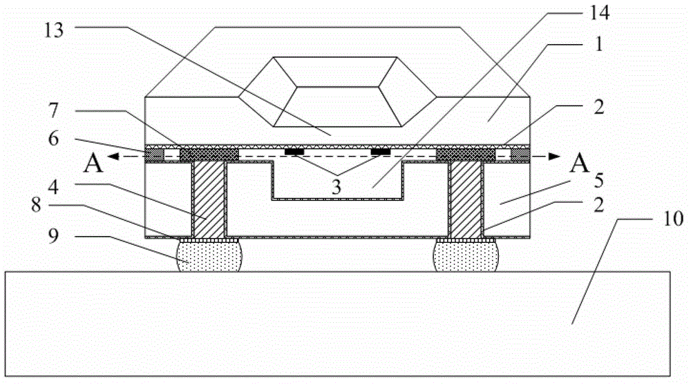 Pressure sensor encapsulation structure containing silicon through holes