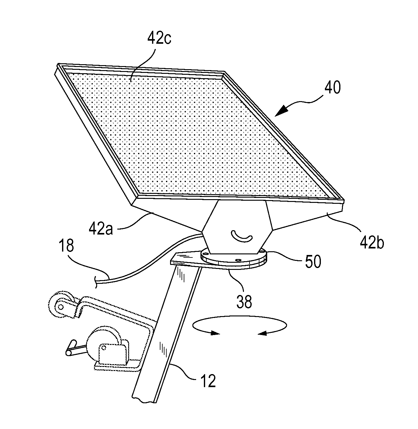 Rotatable solar panel assemblies