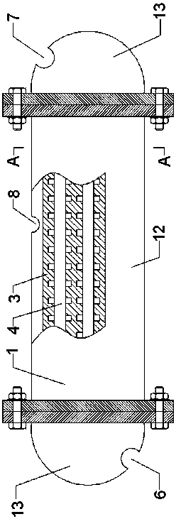 A shell-and-tube adsorption bed with perforated membrane-type adsorbent tubes