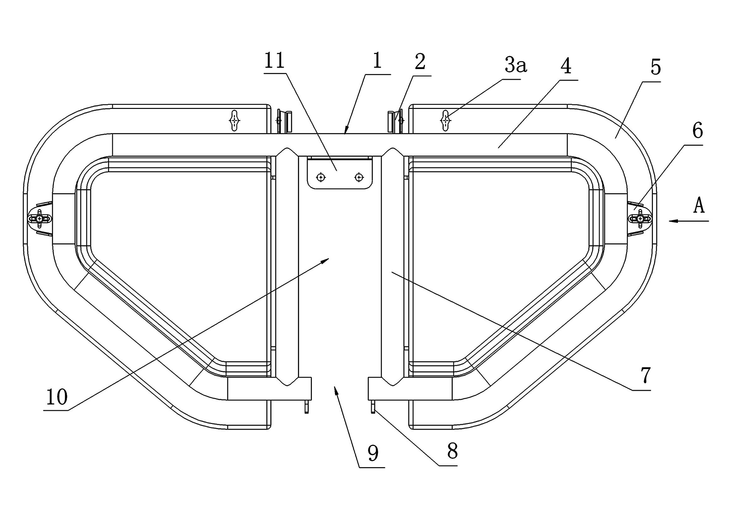 Motorcycle bumper with foldable protection plate