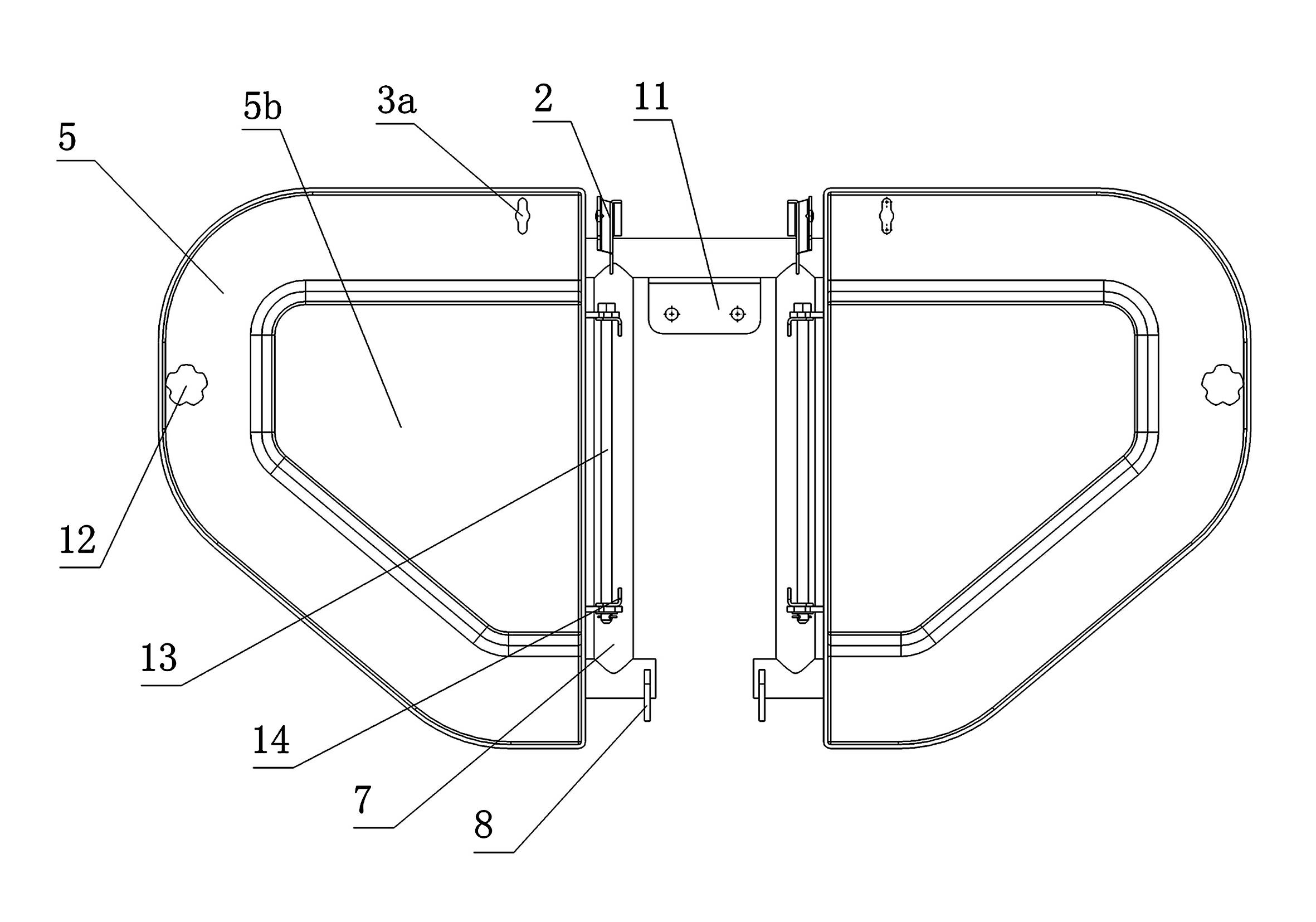 Motorcycle bumper with foldable protection plate