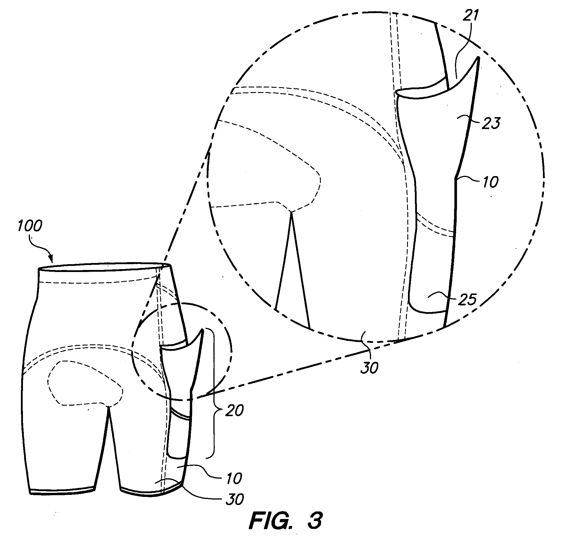 Lower body garments with secured tunnel pocket system