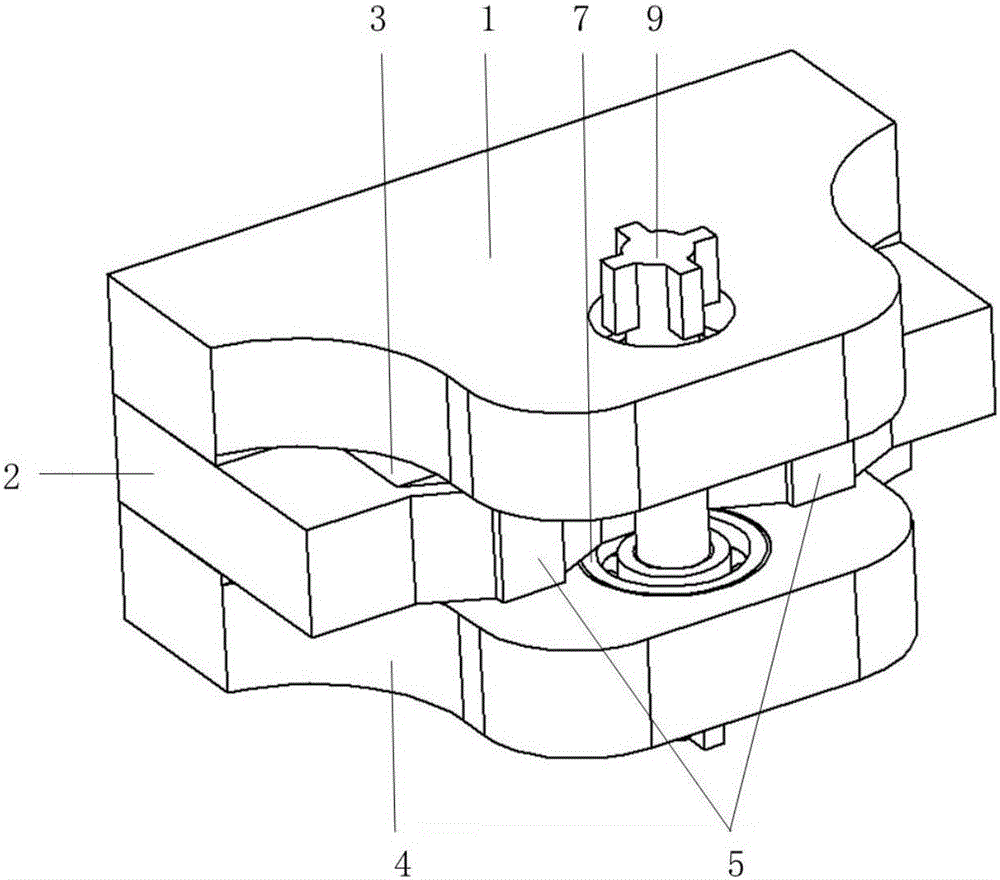 Rotatory inertia piezoelectric actuator comprising dual-rhombic series driving mechanism and actuation method