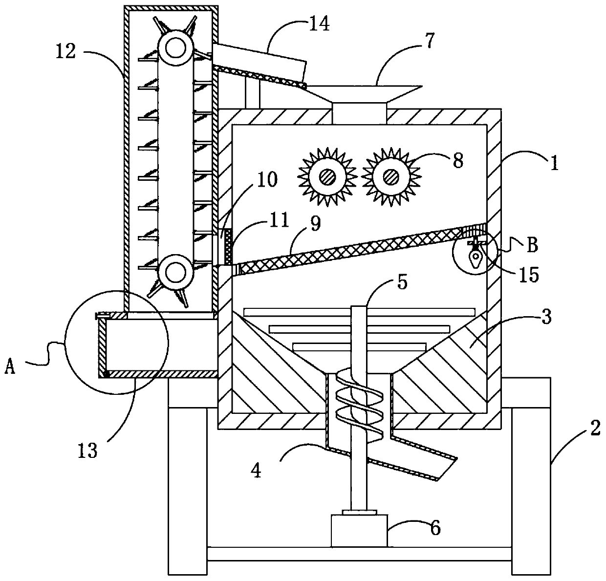 Raw material preparation device for production of refractory material