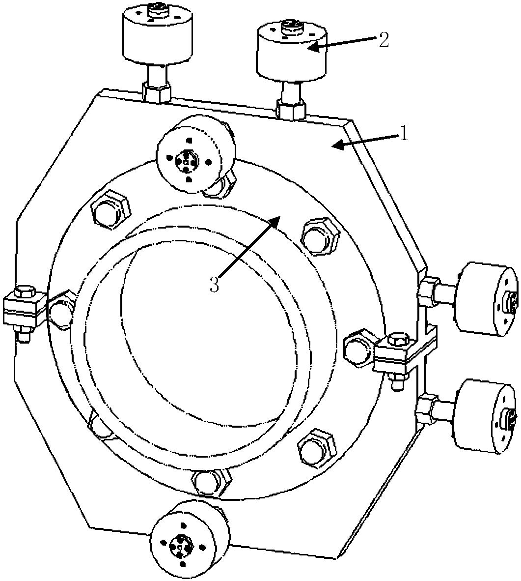 Pipeline system three-way active and passive vibration absorbing ring