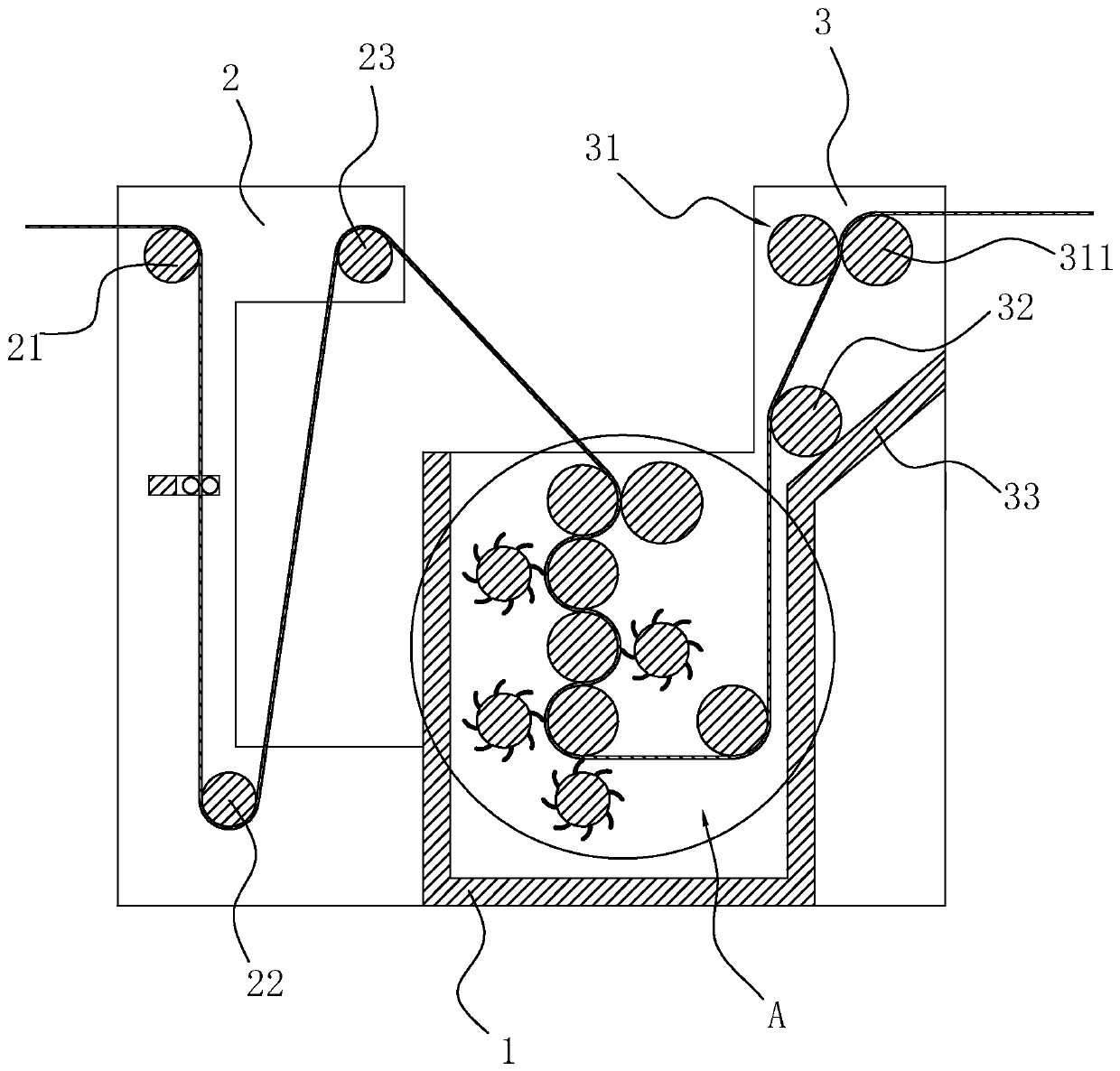 Cold dyeing device and cold dyeing process